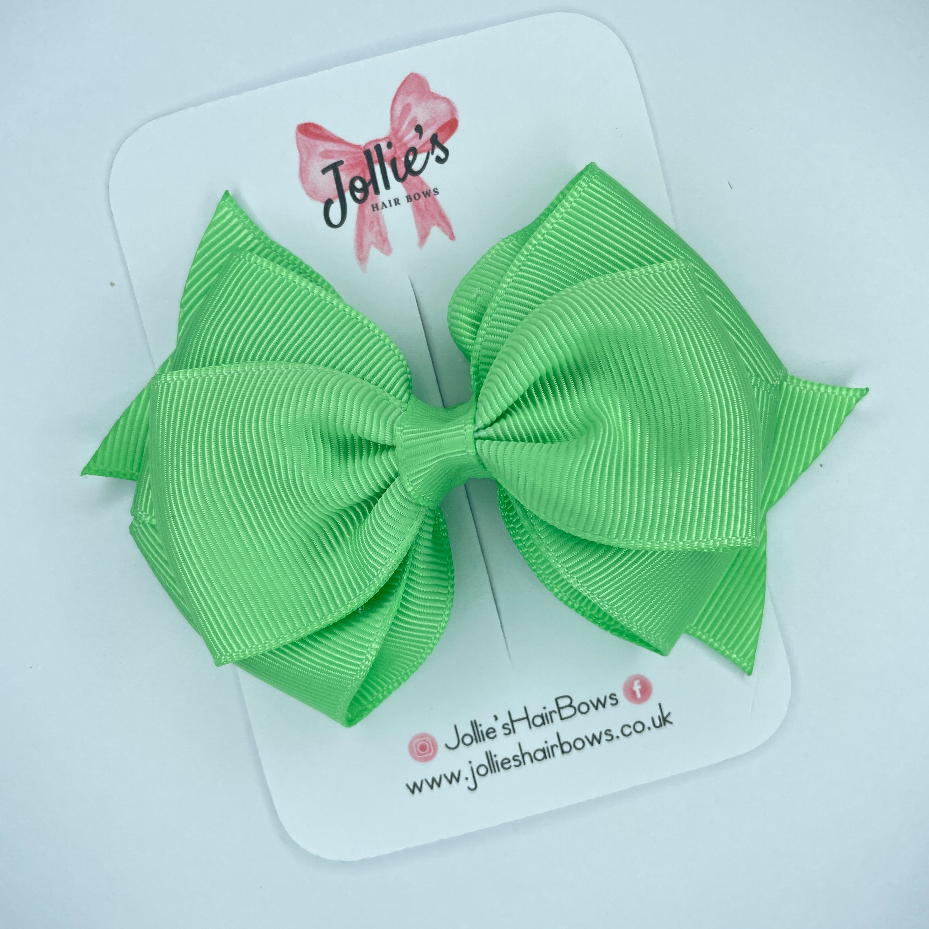 4inch Triple Layers Bow with Clip - Mint