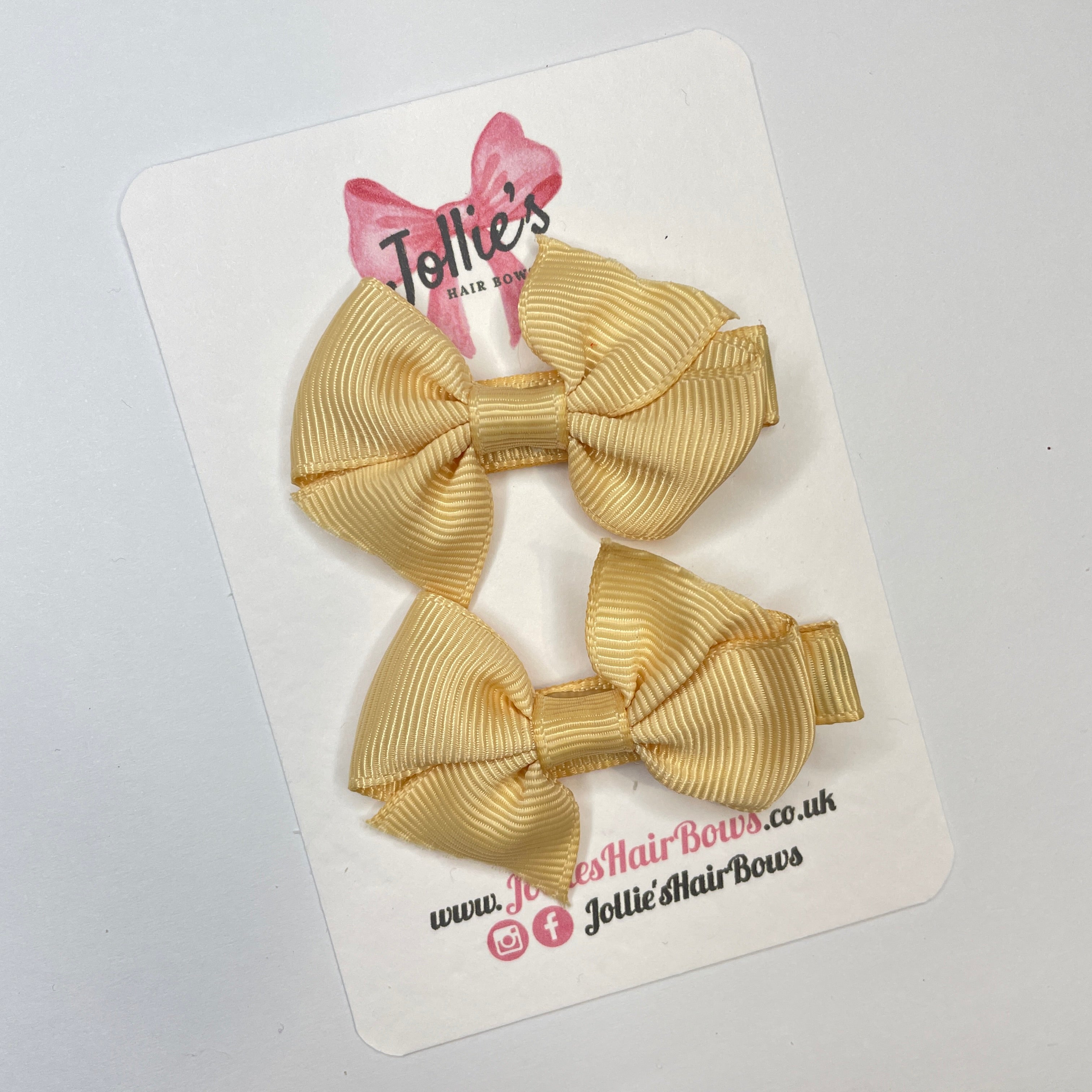 2inch Bow with Clip (pair) - Raw Silk