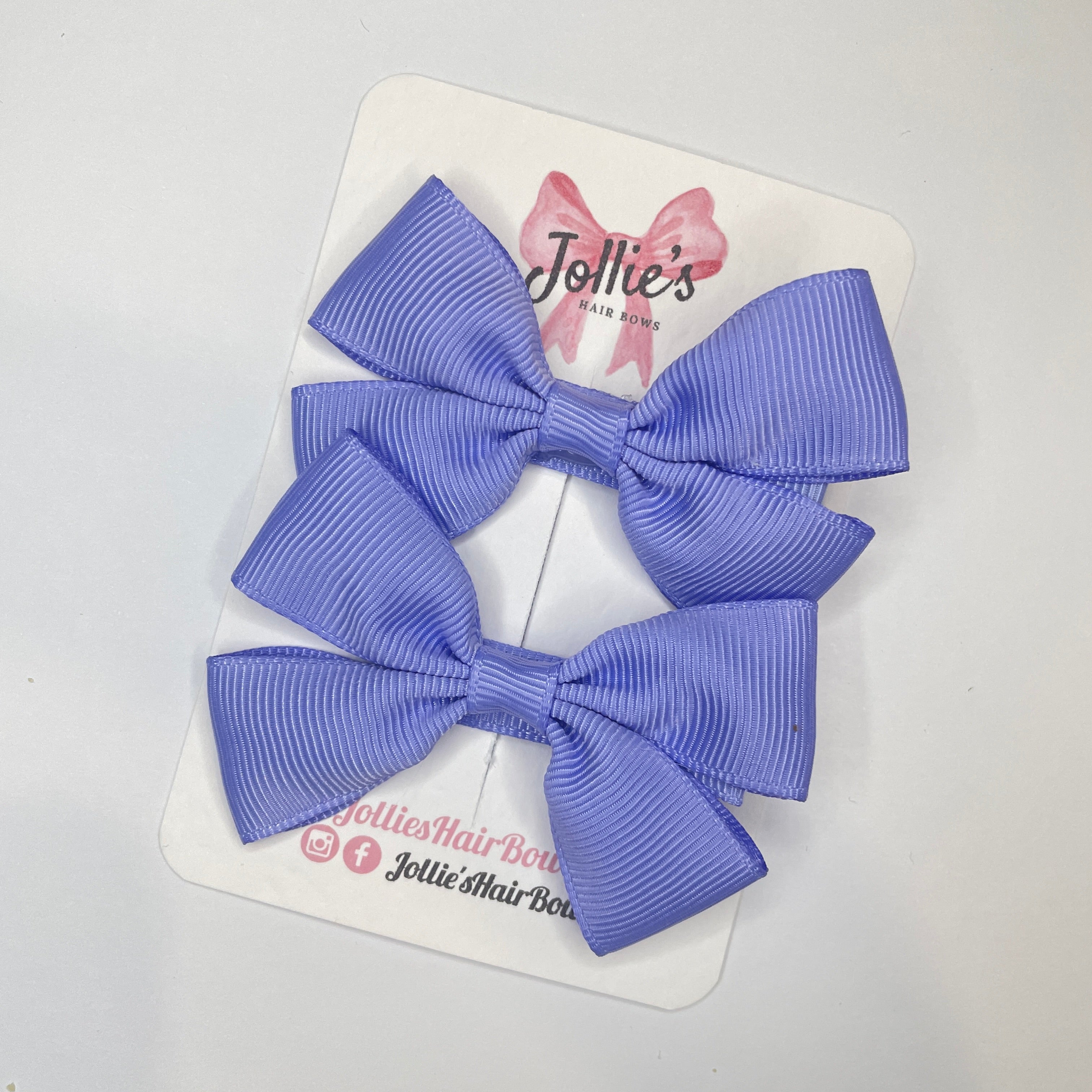 2.5inch Classic Bow with Clip (pair) - Iris