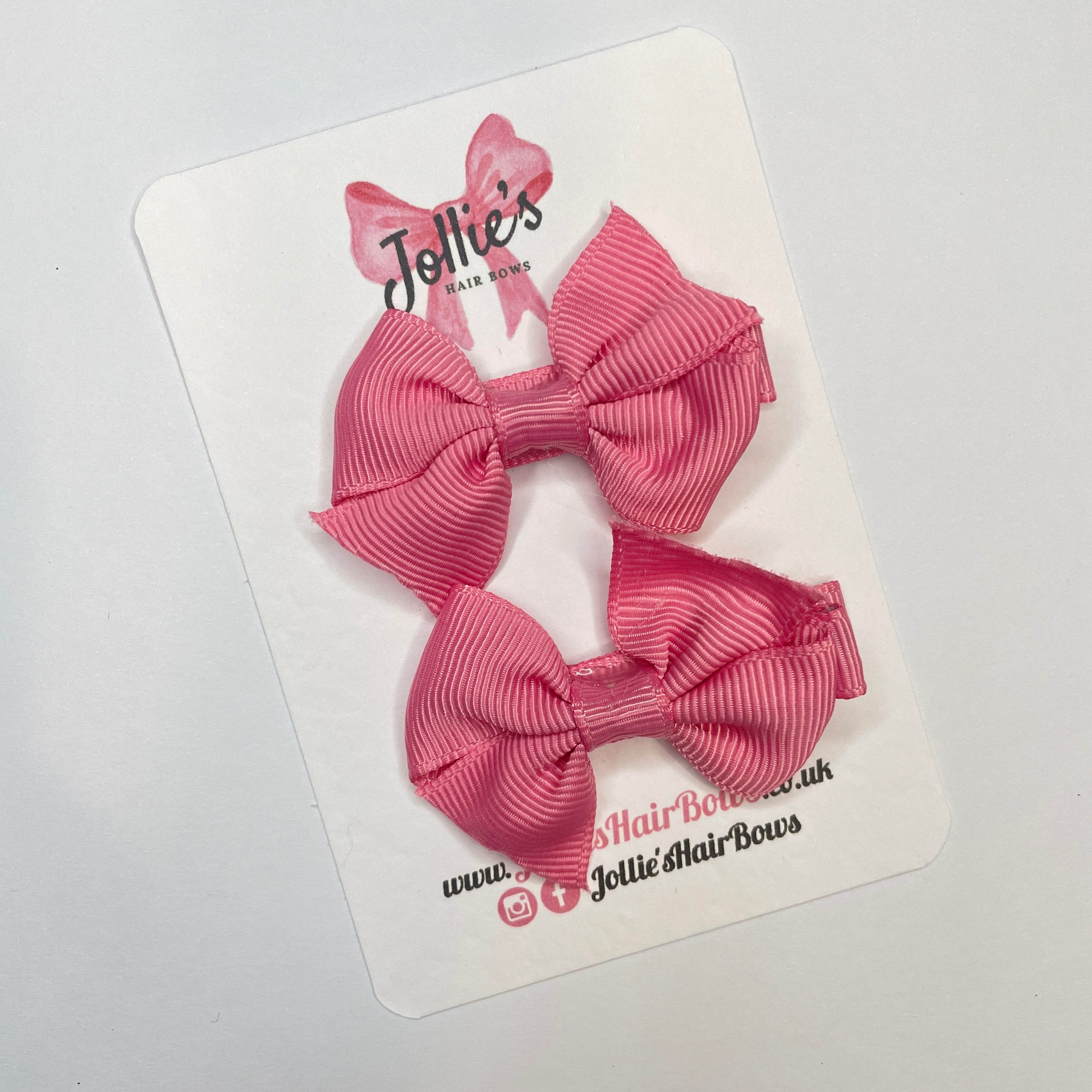 2inch Bow with Clip (pair) - Fantasy Rose