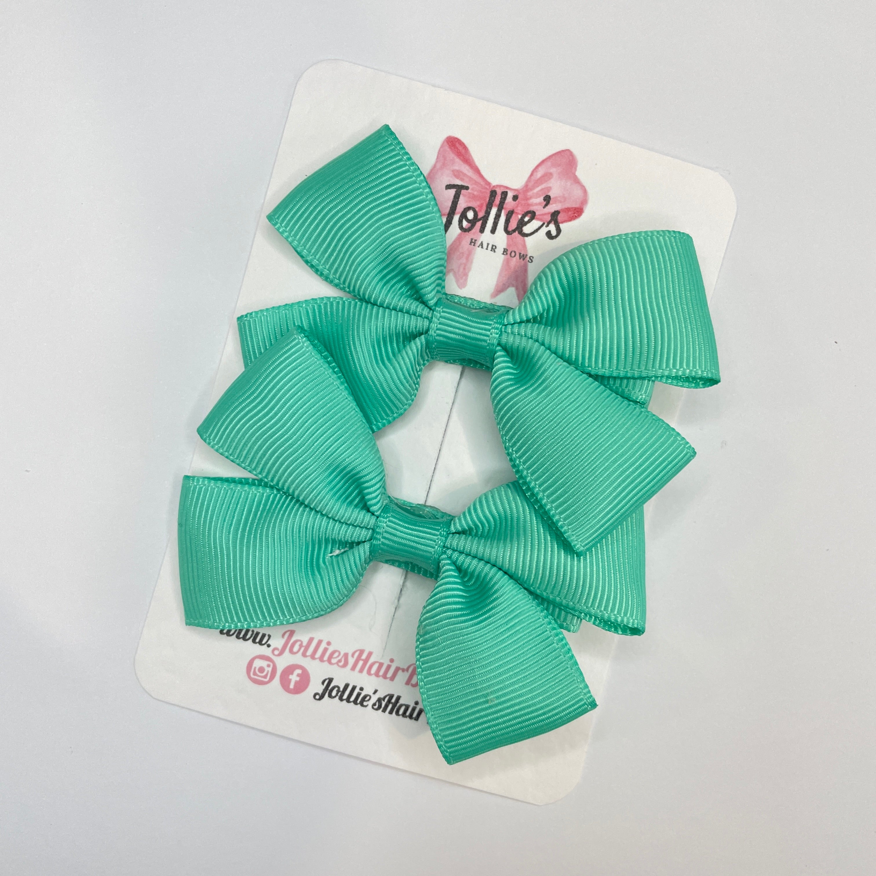 2.5inch Classic Bow with Clip (pair) - Tropic