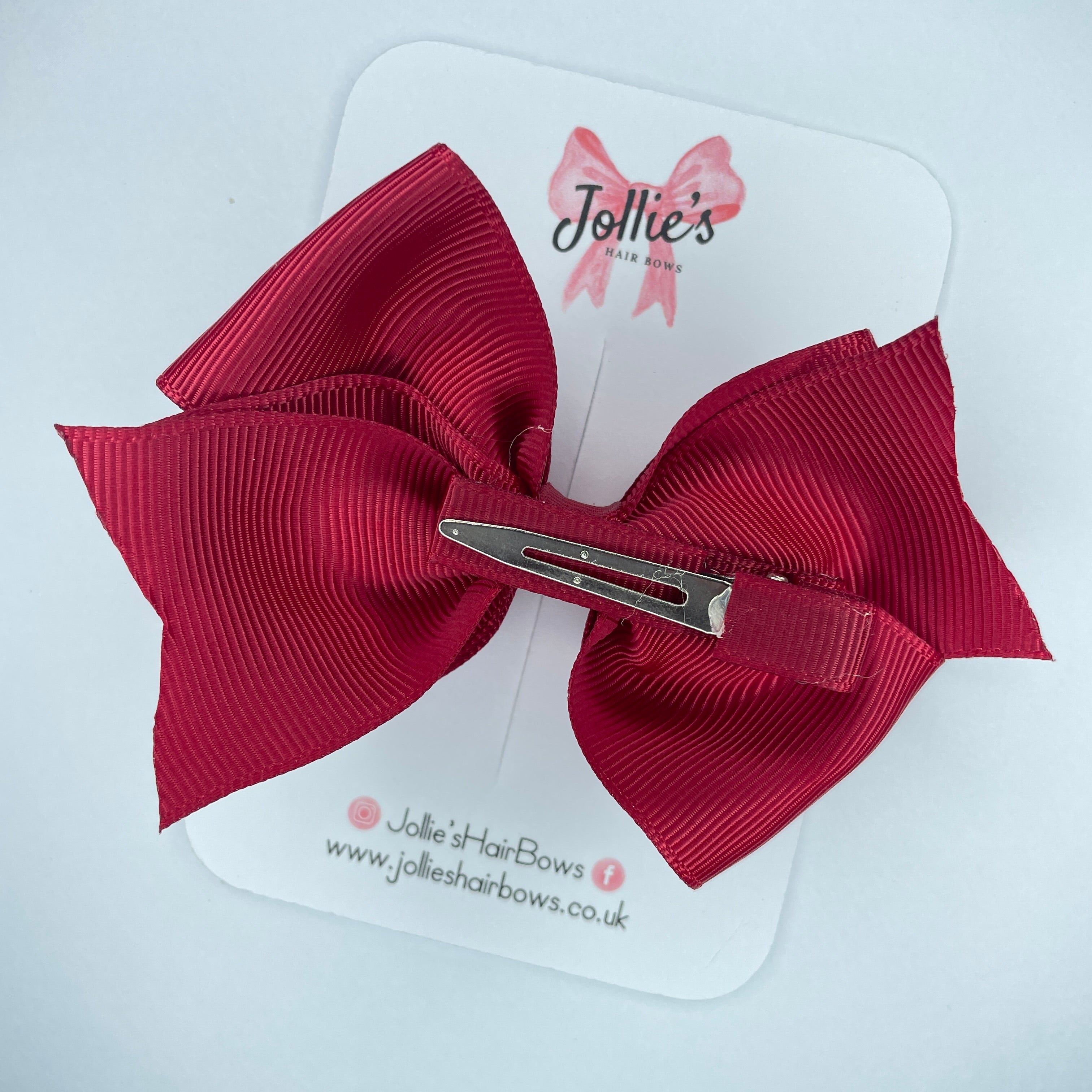 4inch Triple Layers Bow with Clip - Scarlet Red