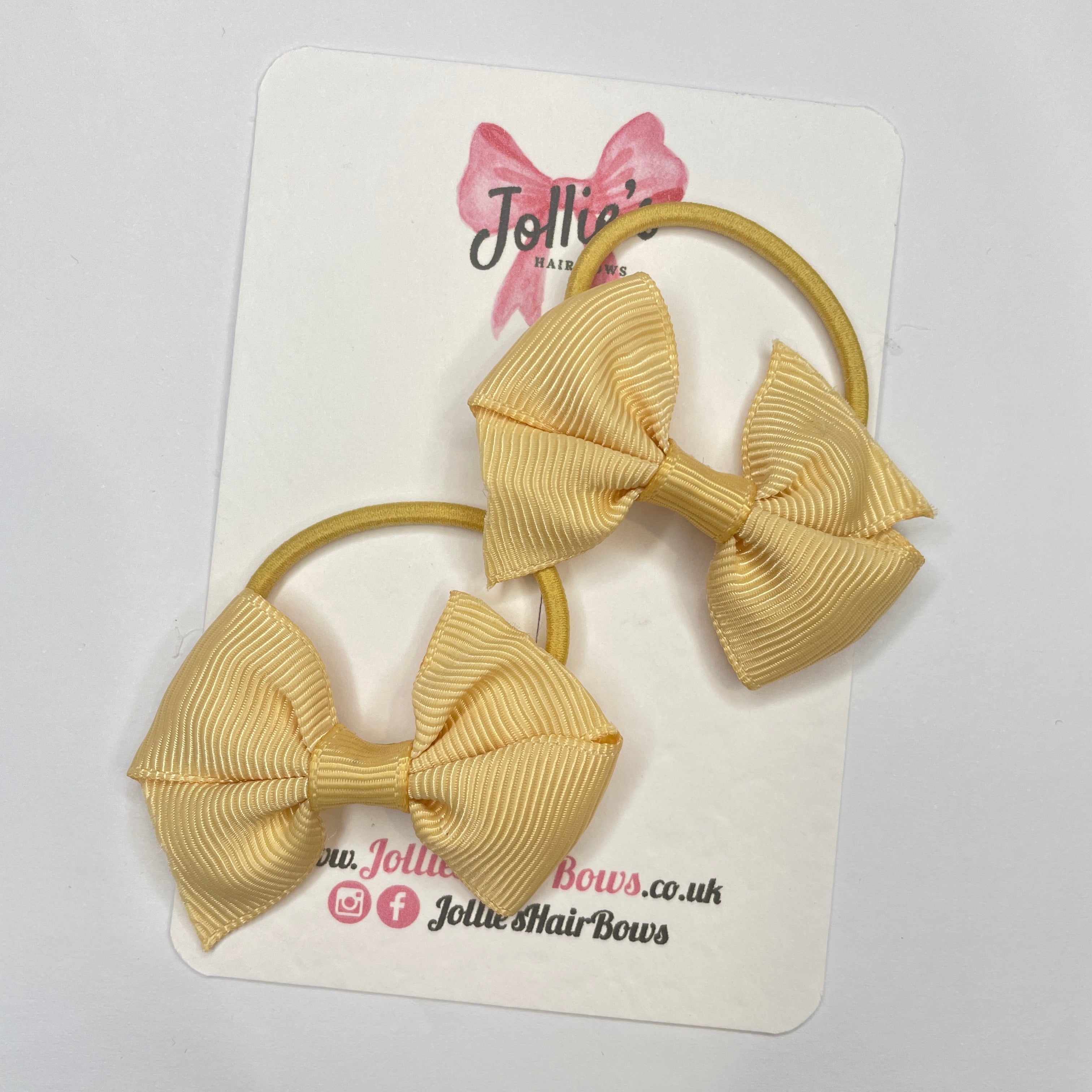 2inch Bow with thin elastic (pair) - Raw Silk