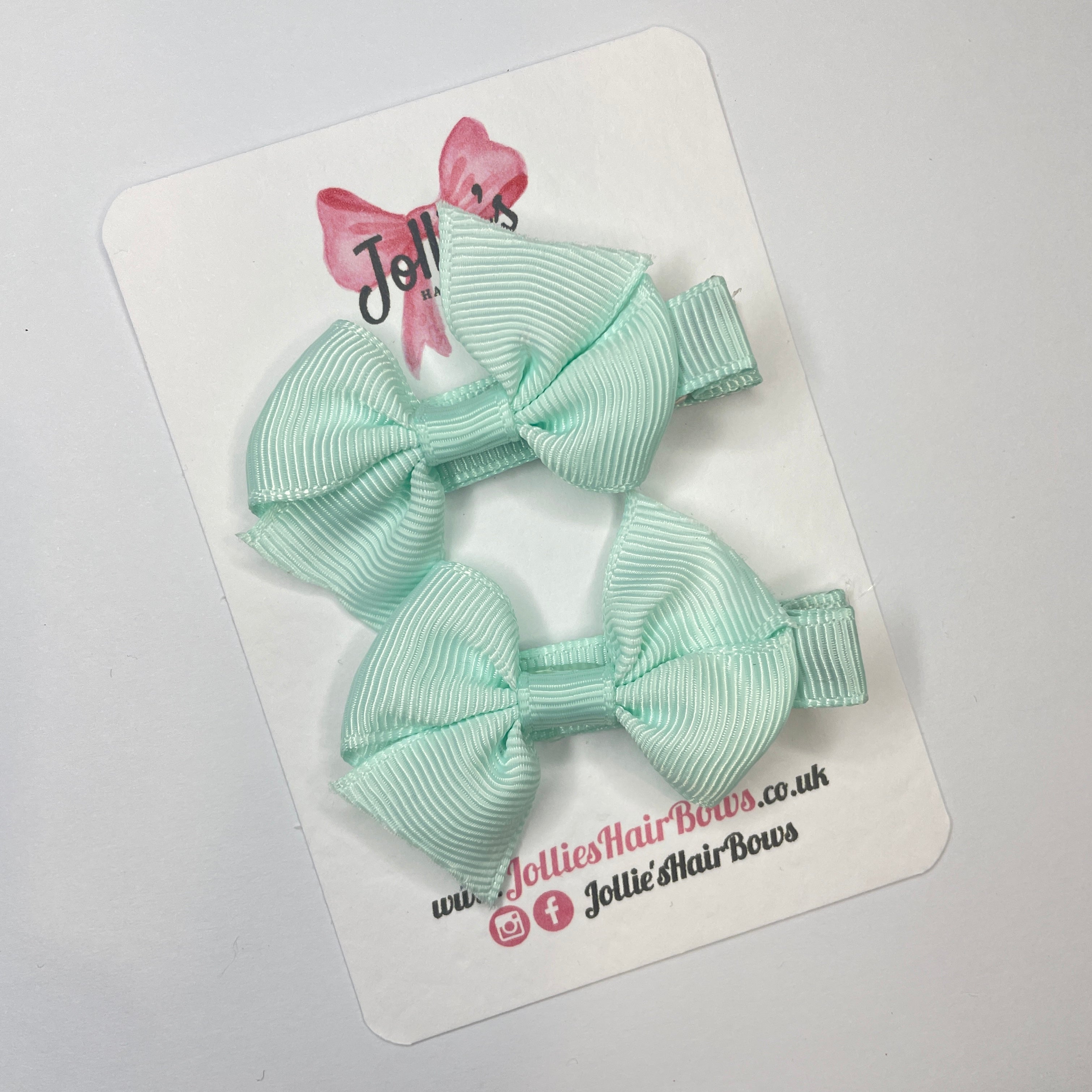 2inch Bow with Clip (pair) - Crystalline