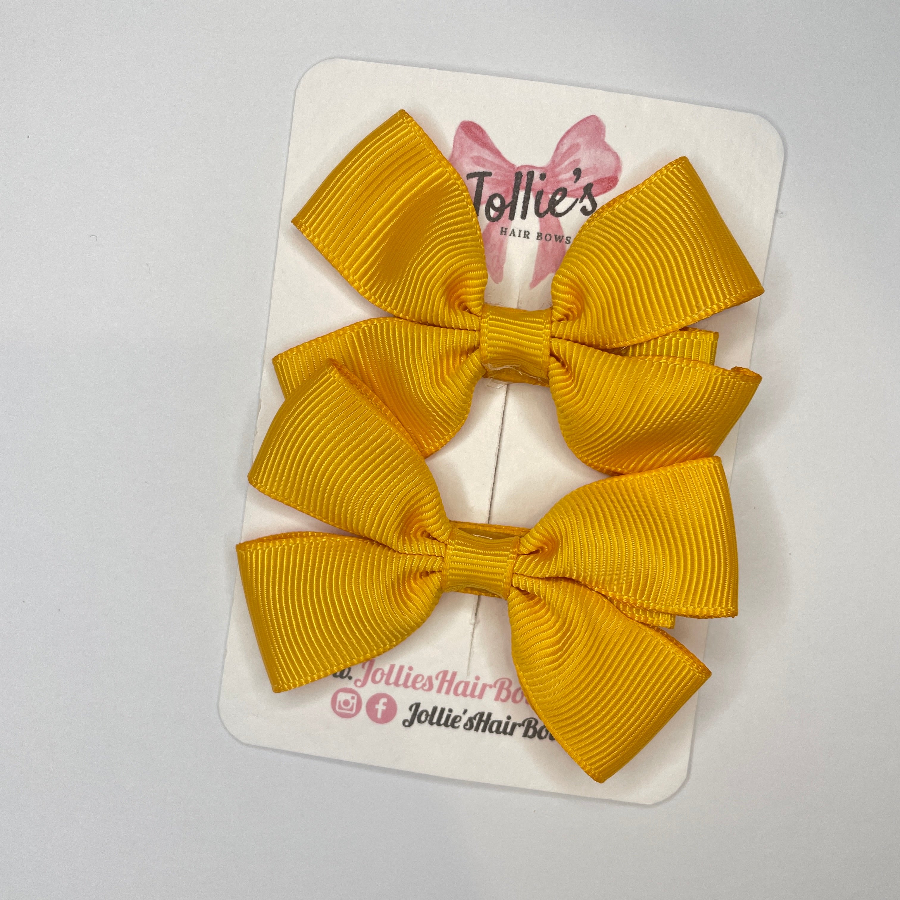 2.5inch Classic Bow with Clip (pair) - Dandelion