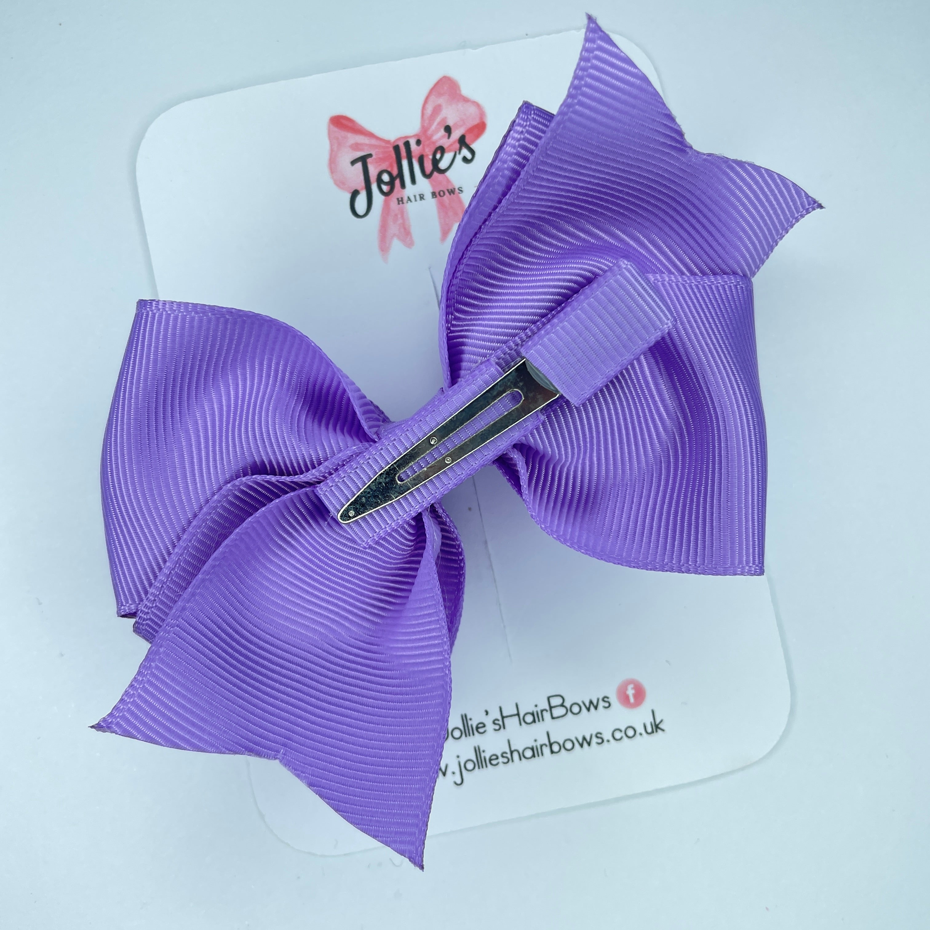 4inch Triple Layers Bow with Clip - Hyacinth