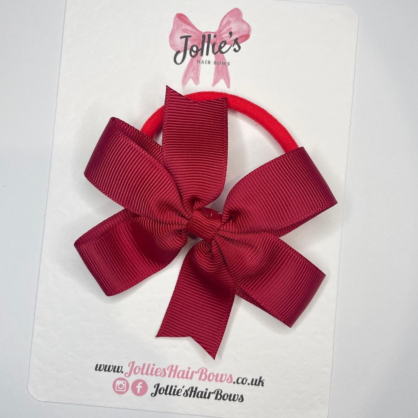 3.5inch Pinwheel Bow with Bobble - Scarlet Red