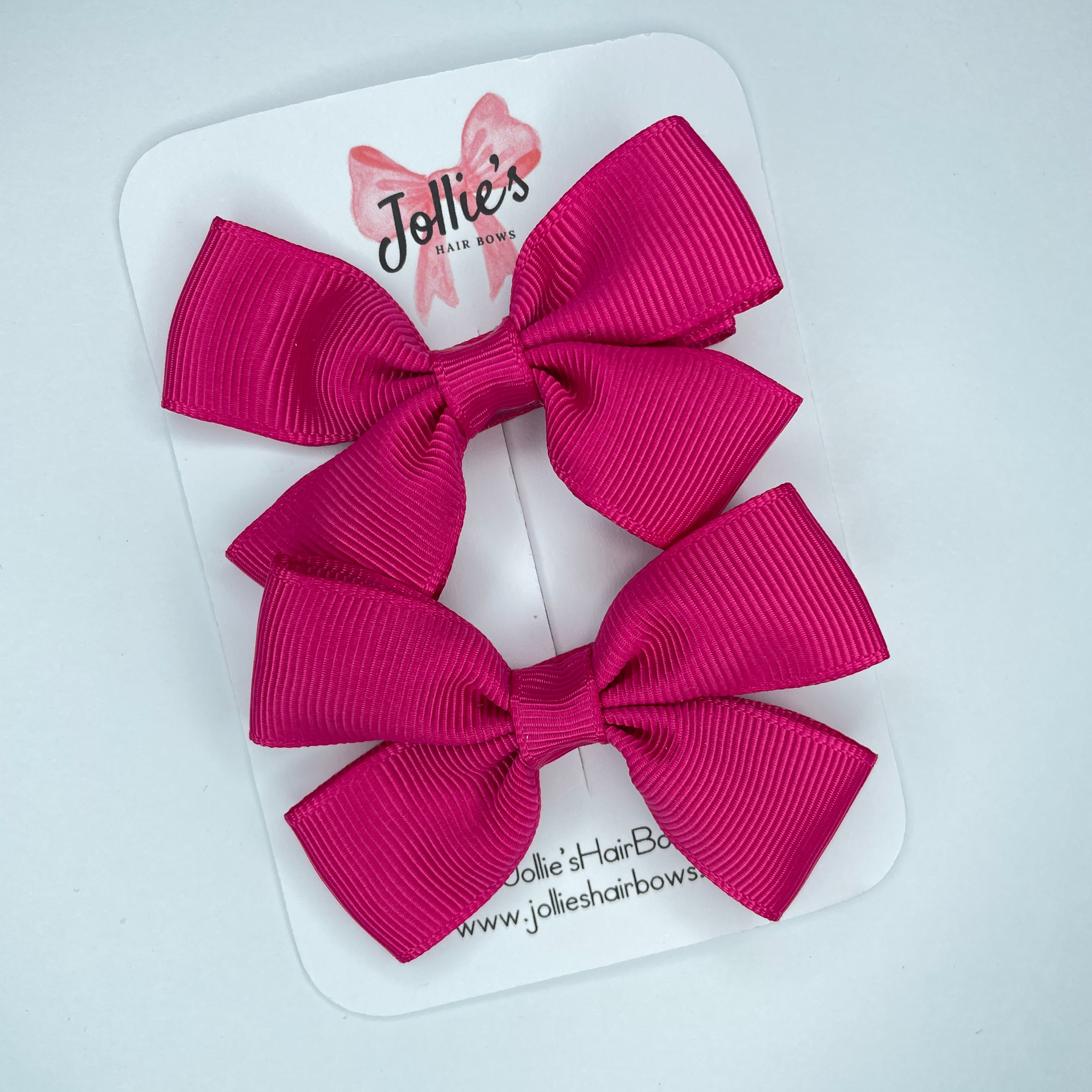 2.5inch Classic Bow with Clip (pair) - Azalea