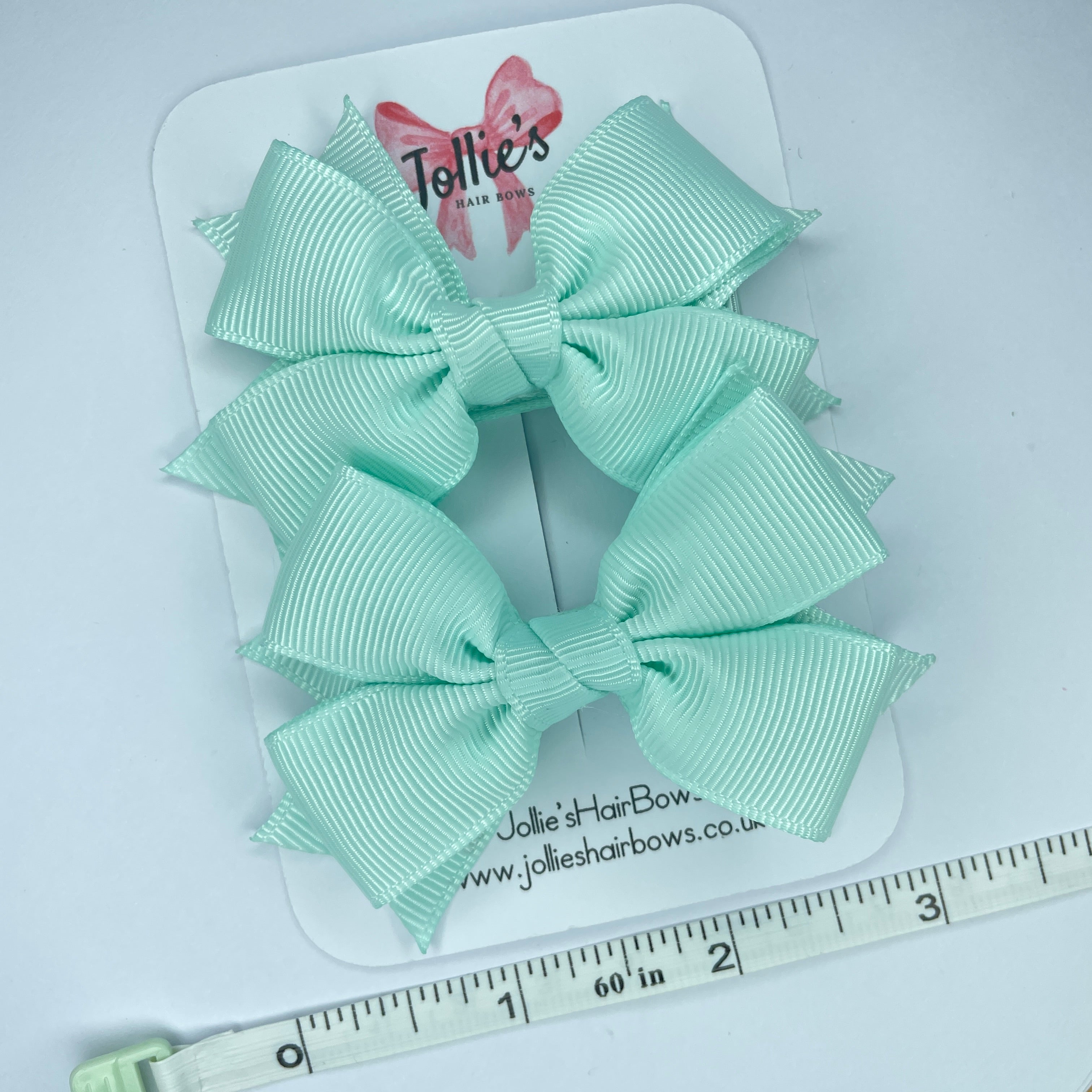 3inch Layered Bow with Clip (pair) - Crystalline