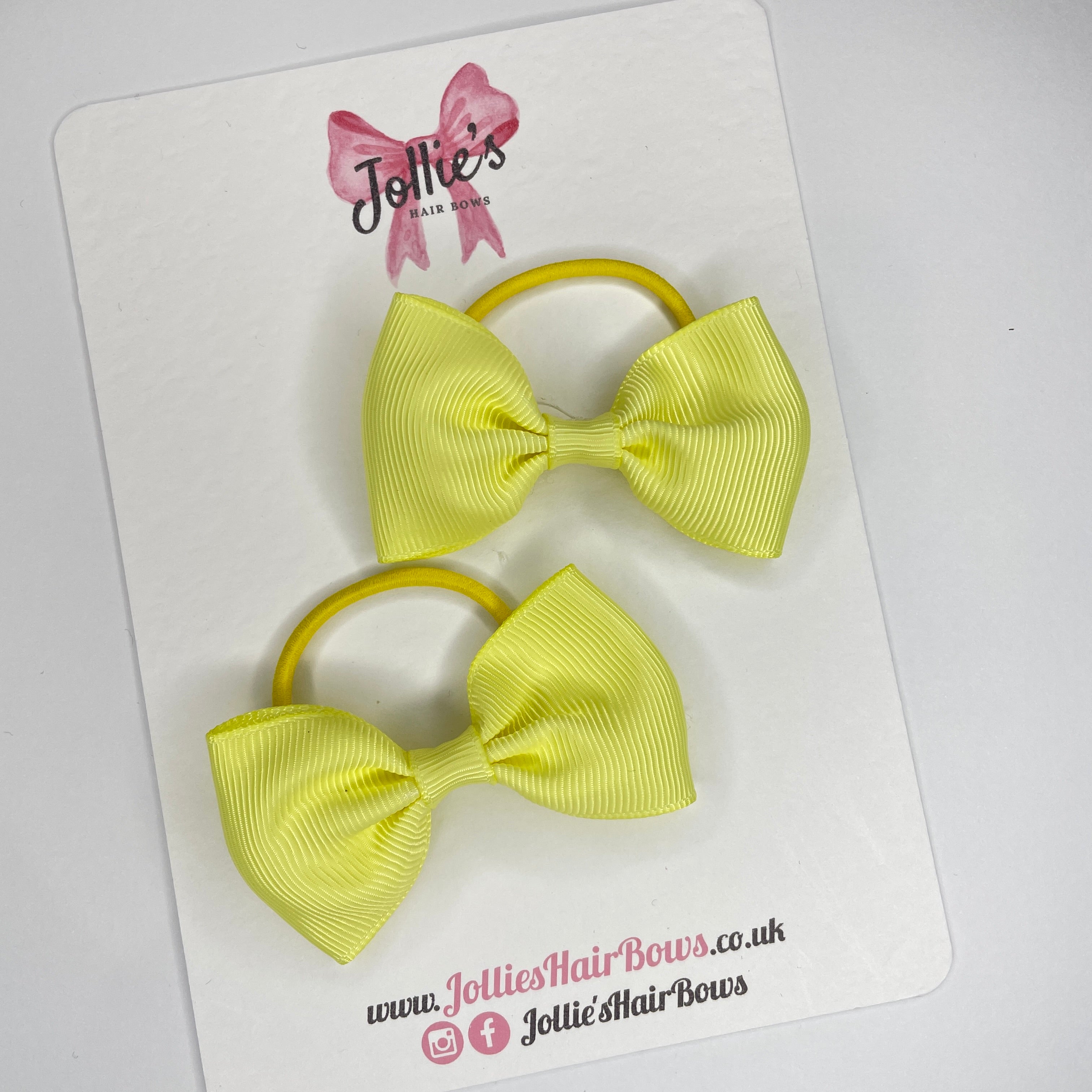 2.5inch Simple Bows with Thin Elastic (pair) - Baby Maize