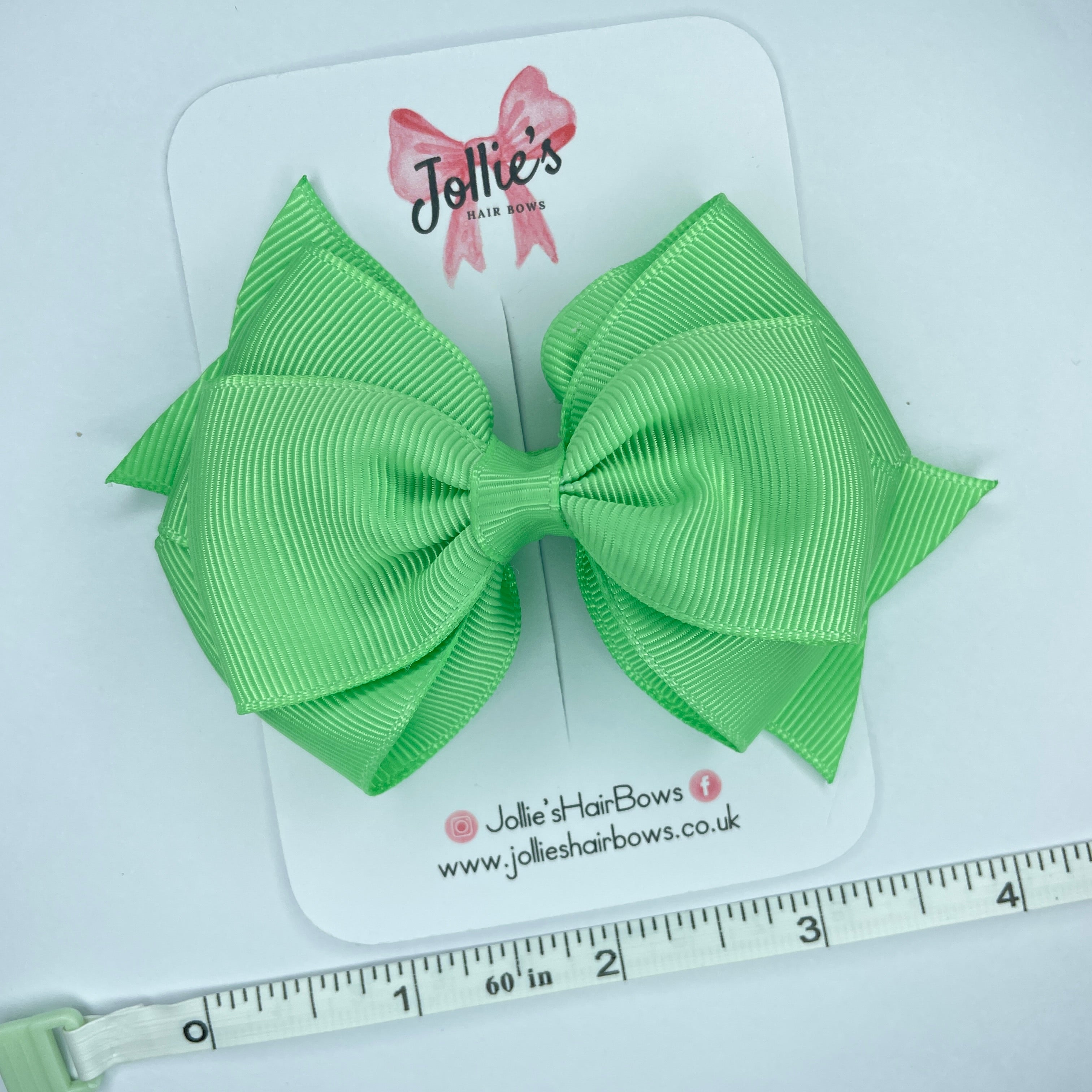 4inch Triple Layers Bow with Clip - Mint