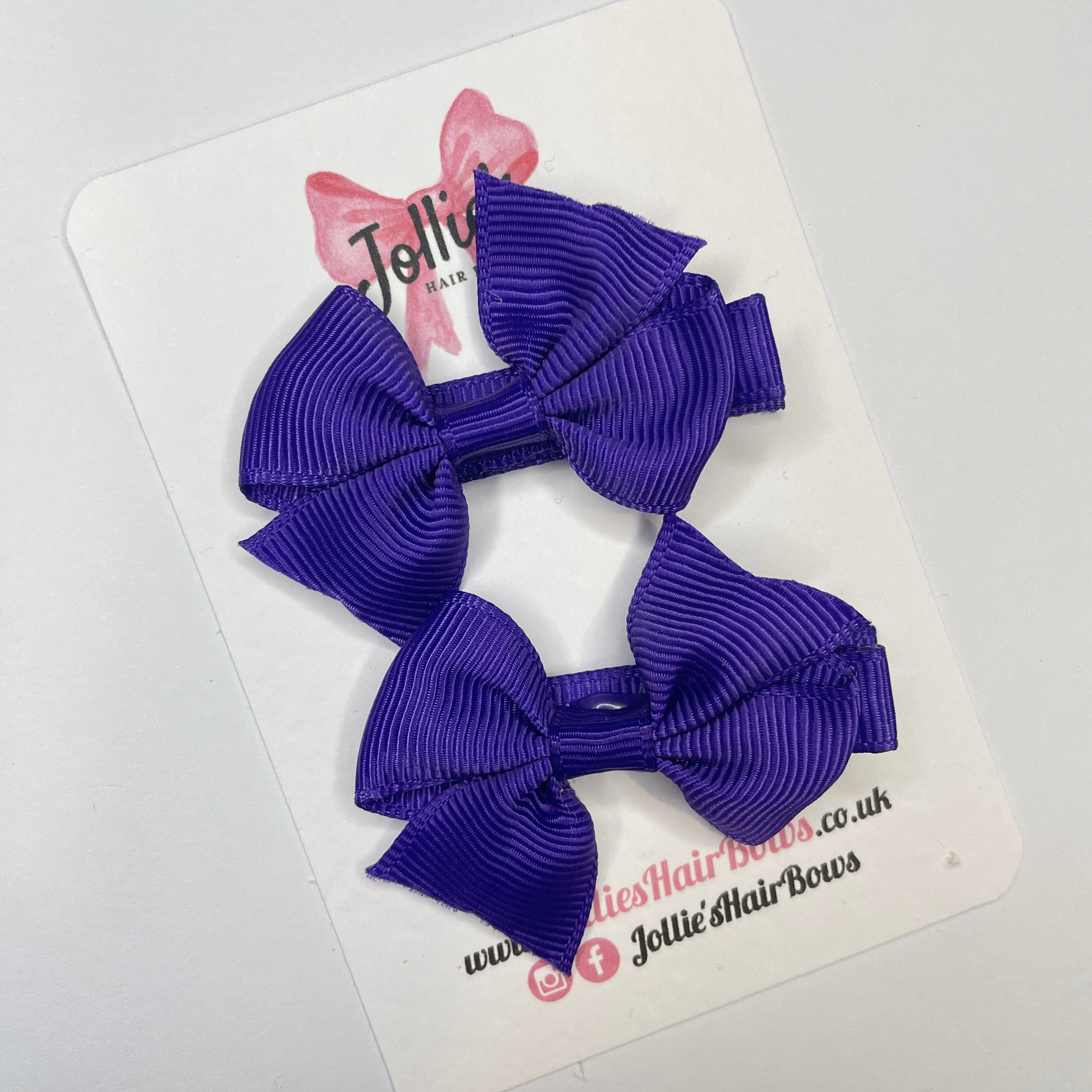 2inch Bow with Clip (pair) - Regal Purple