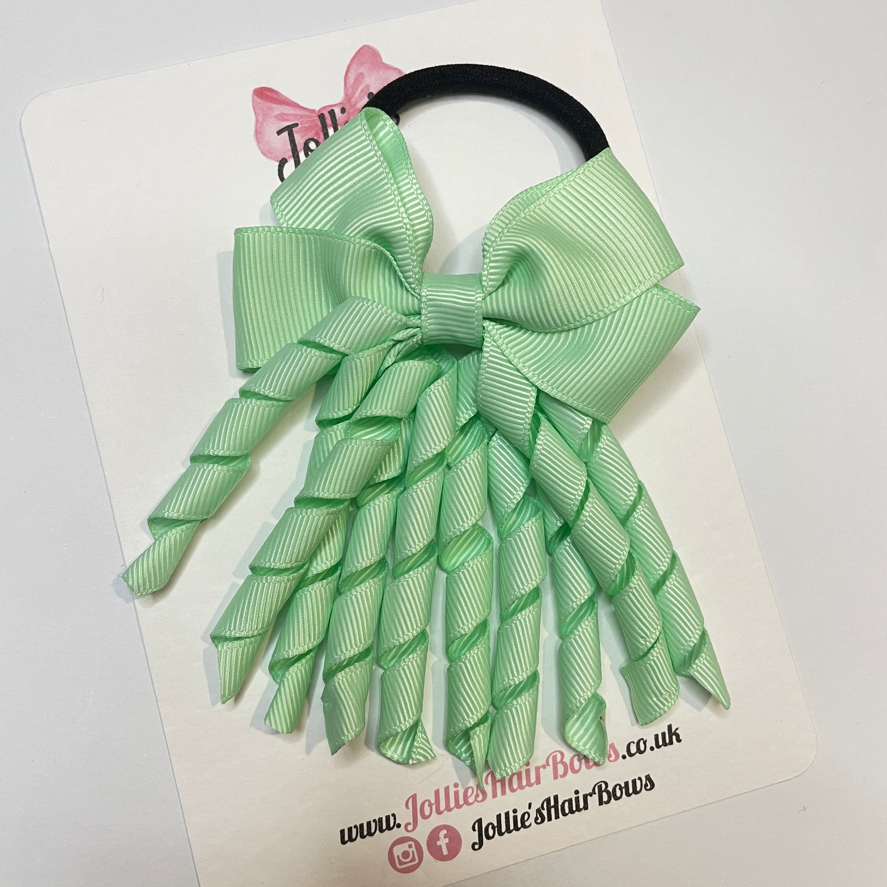 3inch Corker Bow with Bobble - Pastel Green